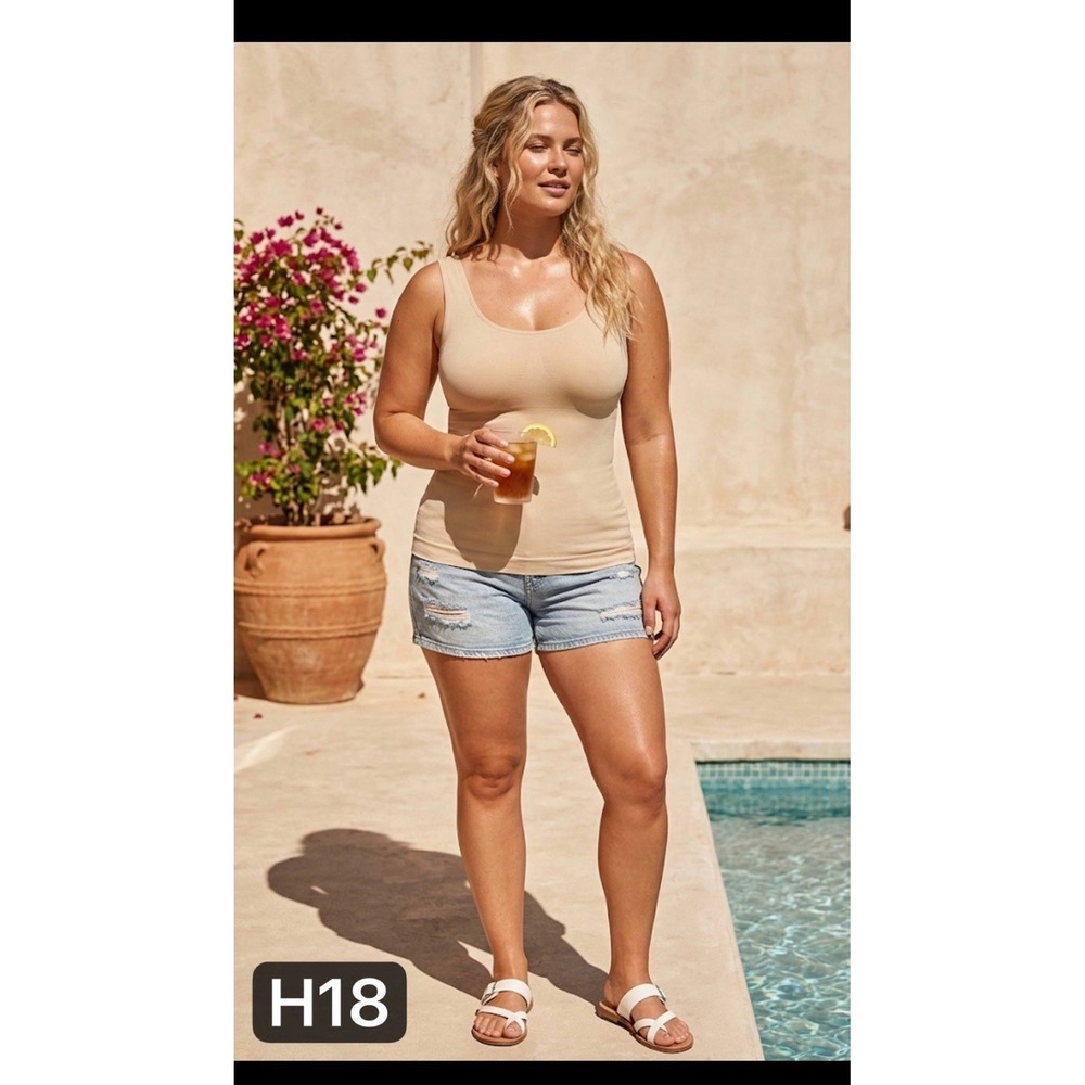 Shapermint Essentials All Day Every Day Tank Cami NWT Beige Shaper Top Large L